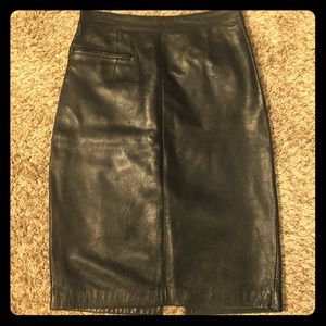 Rem Garson Genuine Leather Knee Length Skirt sz 4